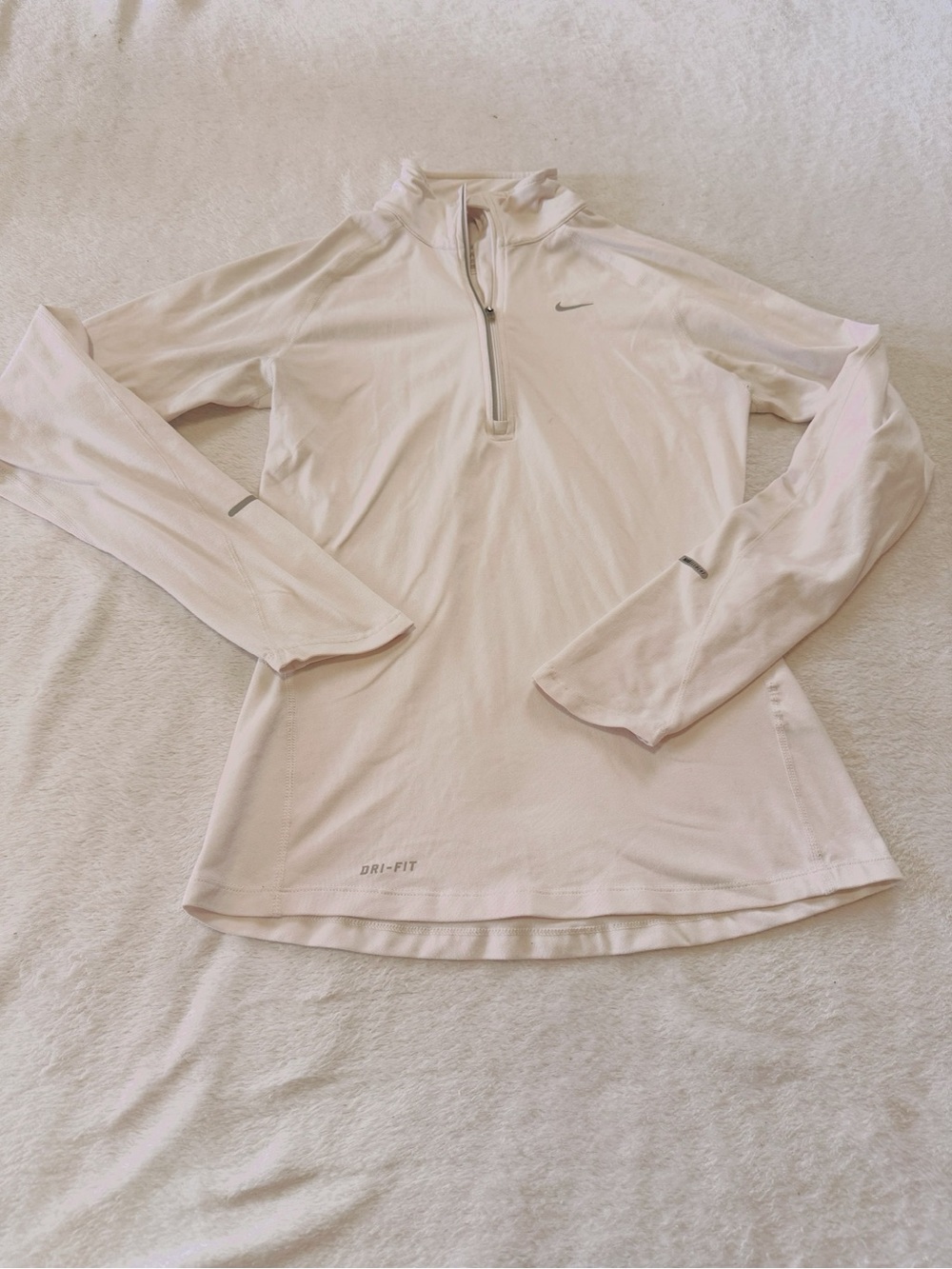 Nike White Dri-FIT Quarter Zip Pullover